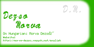 dezso morva business card